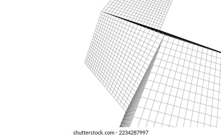 Abstract architectural vector 3d illustration