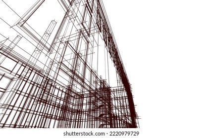 Abstract architectural wallpaper design, digital concept background 
