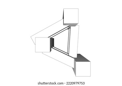 Abstract architectural wallpaper design, digital concept background 
