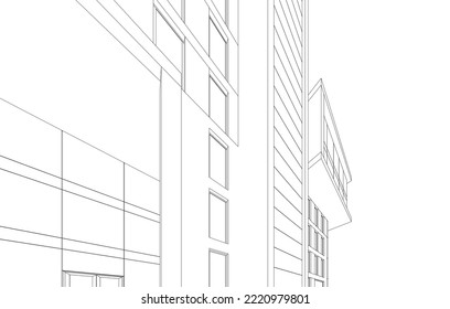 Abstract architectural wallpaper design, digital concept background 
