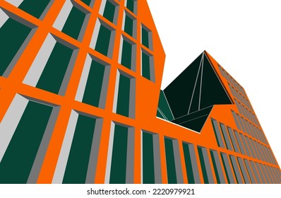 Abstract architectural wallpaper design, digital concept background 
