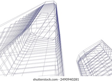Abstract architectural wallpaper digital backgroud 3d rendering