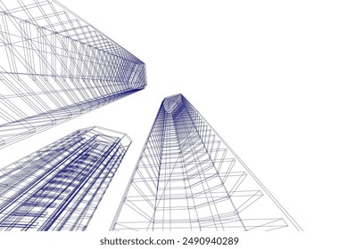 Abstract architectural wallpaper digital backgroud 3d rendering