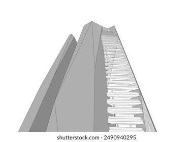 Abstract architectural wallpaper digital backgroud 3d rendering