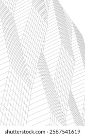 Abstract Architectural Wireframe: Geometric Cityscape with Minimalist Perspective