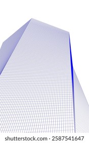 Abstract Architectural Wireframe: Geometric Cityscape with Minimalist Perspective