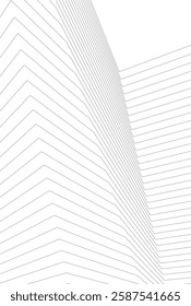 Abstract Architectural Wireframe: Geometric Cityscape with Minimalist Perspective