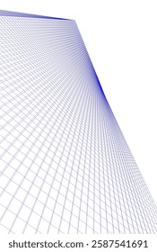 Abstract Architectural Wireframe: Geometric Cityscape with Minimalist Perspective