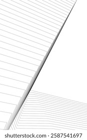 Abstract Architectural Wireframe: Geometric Cityscape with Minimalist Perspective