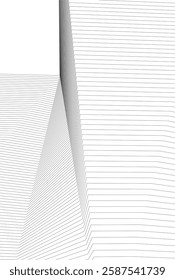Abstract Architectural Wireframe: Geometric Cityscape with Minimalist Perspective