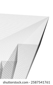 Abstract Architectural Wireframe: Geometric Cityscape with Minimalist Perspective