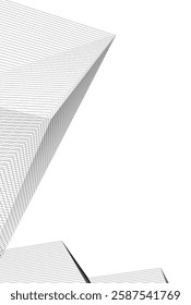 Abstract Architectural Wireframe: Geometric Cityscape with Minimalist Perspective
