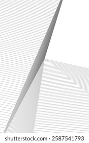 Abstract Architectural Wireframe: Geometric Cityscape with Minimalist Perspective