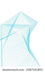 Abstract Architectural Wireframe: Geometric Cityscape with Minimalist Perspective