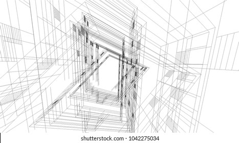 abstract architecture 3d