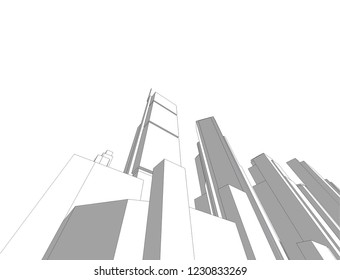 abstract architecture 3d 