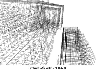 abstract architecture 3d