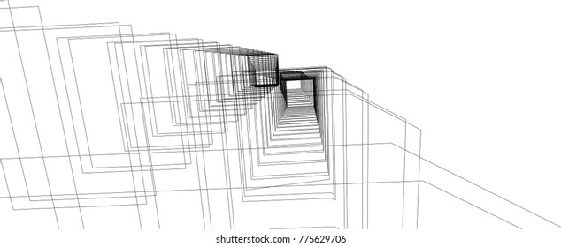 abstract architecture 3d