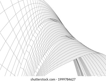 abstract architecture 3d arch digital background