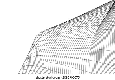 abstract architecture 3d background vector illustration