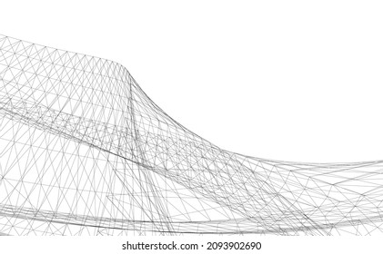 abstract architecture 3d background vector illustration