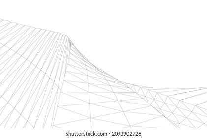 abstract architecture 3d background vector illustration