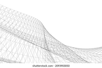 abstract architecture 3d background vector illustration