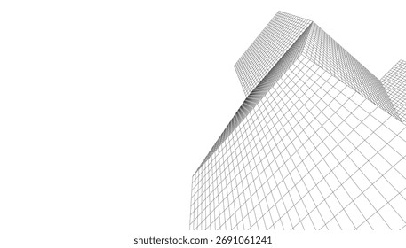 Abstract architecture 3d background vector illustration