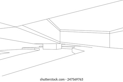 abstract architecture 3d building