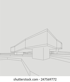 abstract architecture 3d building