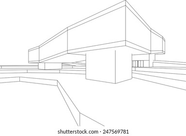 abstract architecture 3d building