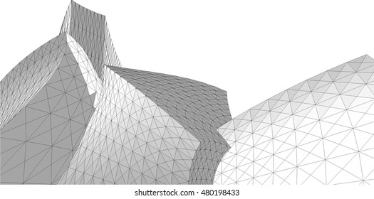 abstract architecture 3d building