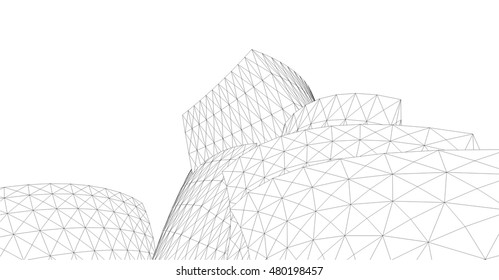 abstract architecture 3d building