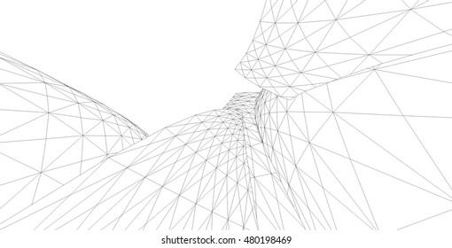 abstract architecture 3d building