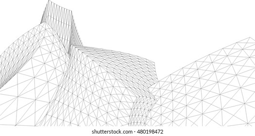 abstract architecture 3d building