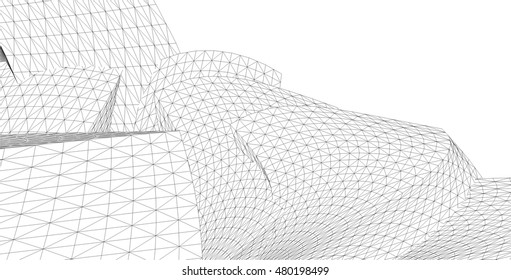 abstract architecture 3d building