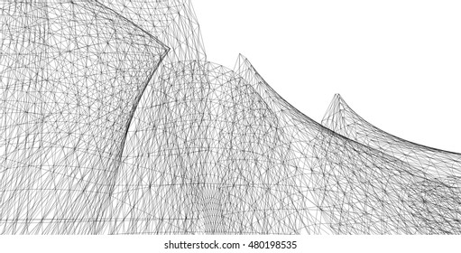 abstract architecture 3d building