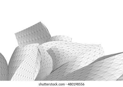 abstract architecture 3d building
