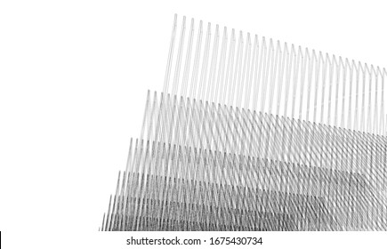 abstract architecture 3d construction, vector illustration