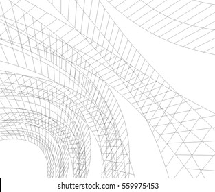 abstract architecture 3d design