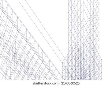 abstract architecture 3d drawing vector illustration