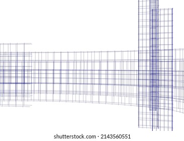 abstract architecture 3d drawing vector illustration