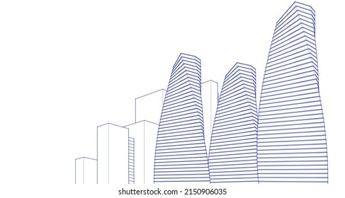 ​​city abstract architecture 3d illustration