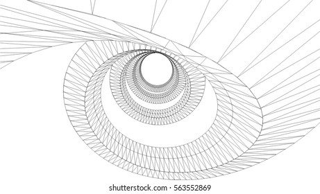 abstract architecture 3d illustration