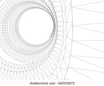 abstract architecture 3d illustration