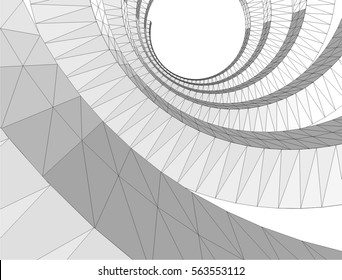 abstract architecture 3d illustration
