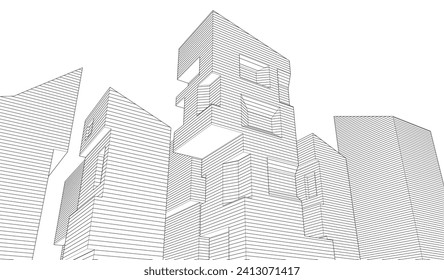 fondo de ilustración 3d de arquitectura abstracta