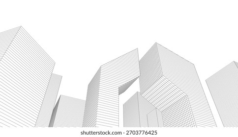 abstrakte Architektur 3D-Illustration Hintergrund