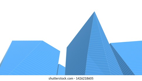
abstract architecture 3d illustration sketch