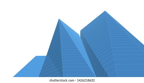 
abstract architecture 3d illustration sketch